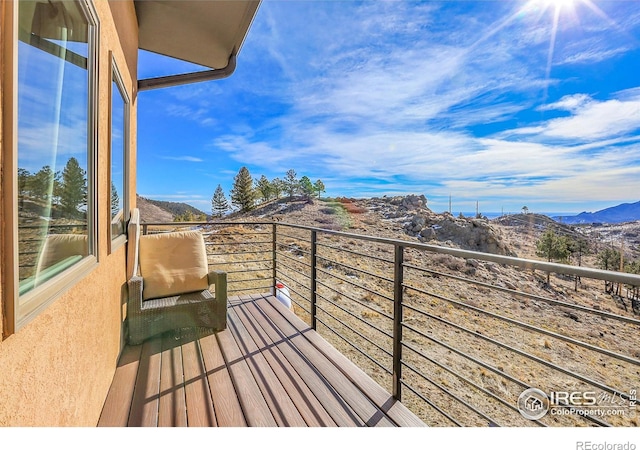 balcony with a mountain view