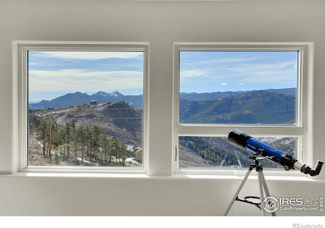 interior details with a mountain view