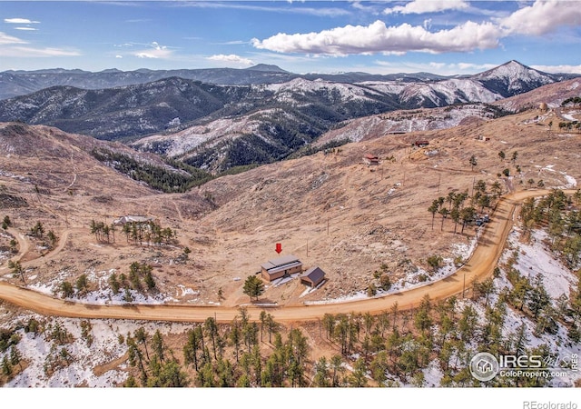 bird's eye view featuring a mountain view