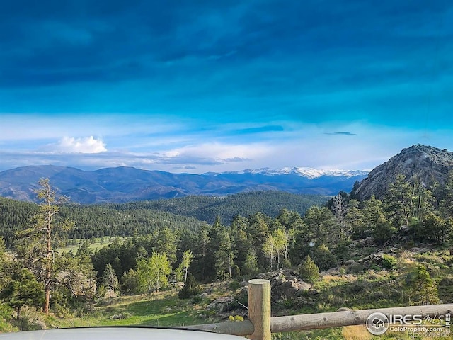 mountain view with a view of trees