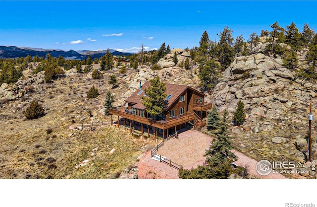 bird's eye view featuring a mountain view