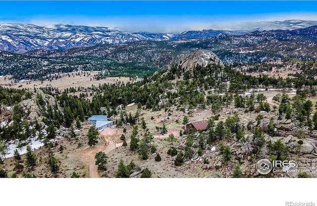 birds eye view of property with a mountain view