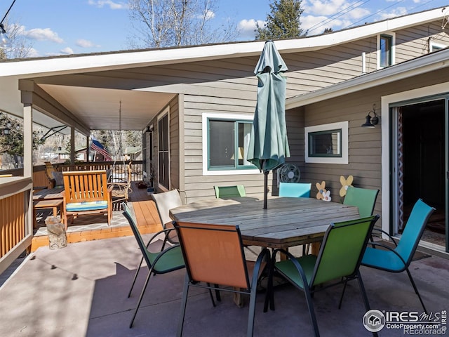 view of patio / terrace featuring outdoor dining space