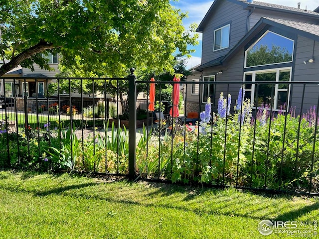 view of yard with fence