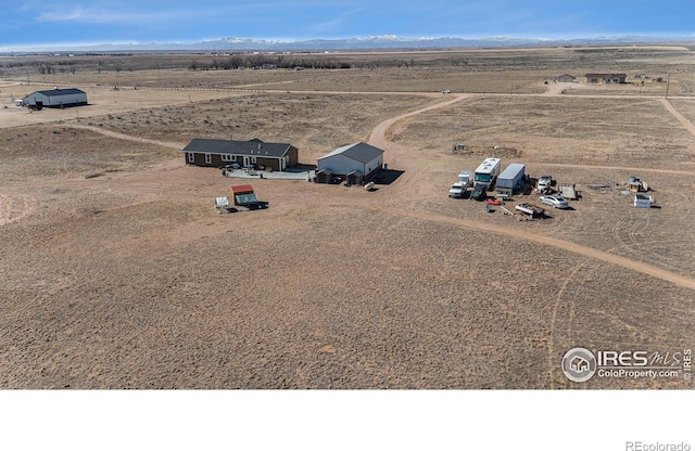 drone / aerial view with a rural view