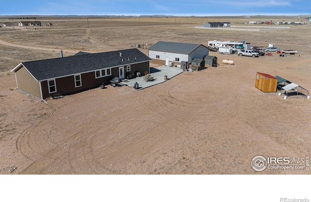 aerial view featuring a rural view