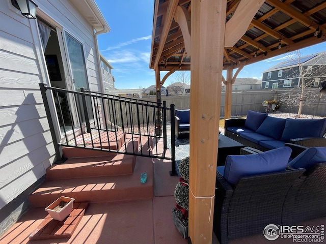 1431 Vantage Pkwy, Berthoud, CO 80513 - fenced backyard featuring outdoor lounge area