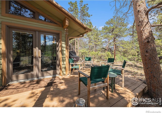 deck featuring french doors