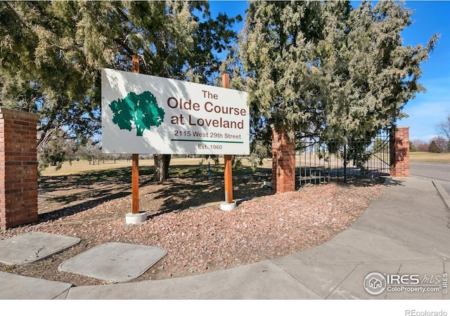 view of community sign