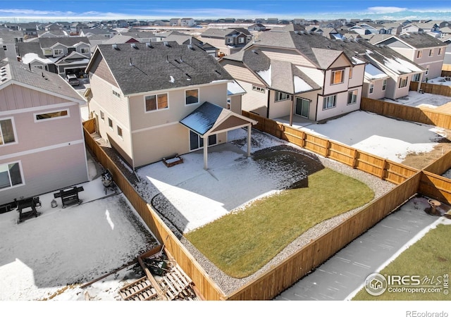 drone / aerial view with a residential view