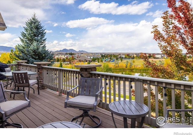 13943 W 87th Ln, Arvada, CO 80005 - deck featuring a mountain view