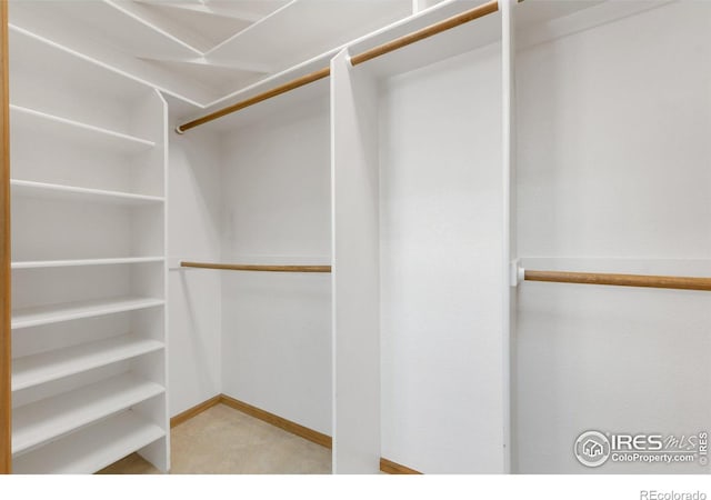 view of walk in closet