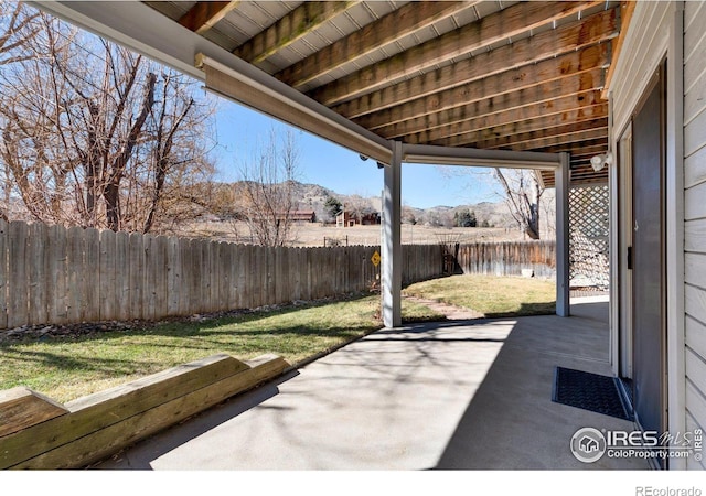 view of patio / terrace featuring a fenced backyard