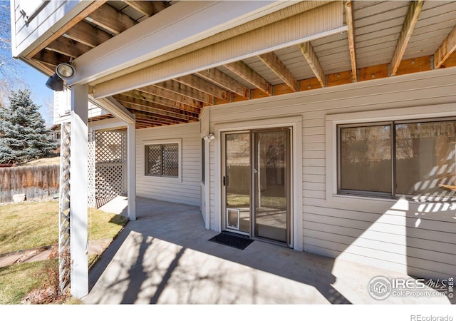 view of patio / terrace with fence