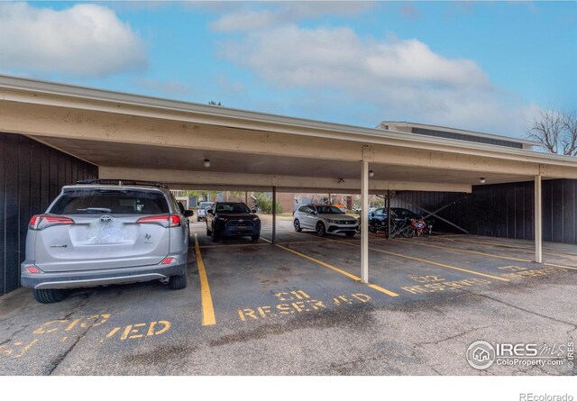 view of covered parking lot