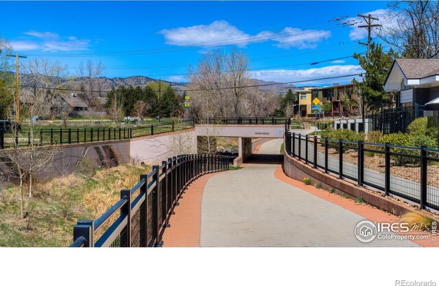 view of property's community featuring fence