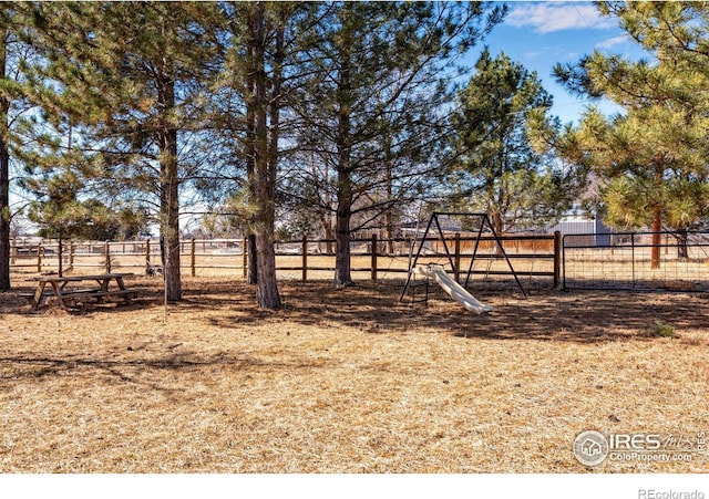 view of yard with fence