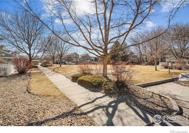 view of yard featuring fence