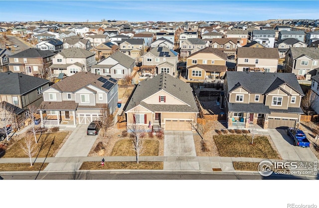 aerial view featuring a residential view