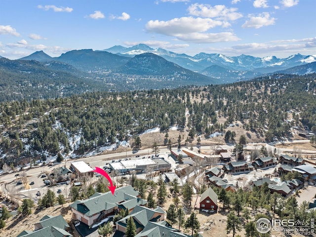 aerial view featuring a mountain view