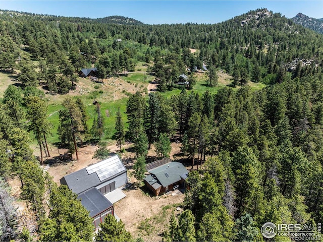 aerial view with a forest view