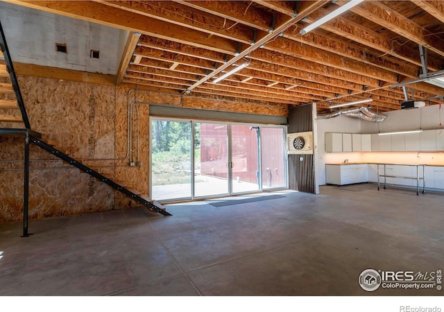 interior space featuring concrete floors