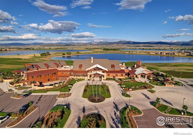 2748 Prairie Flax St, Berthoud, CO 80513 - birds eye view of property with a water and mountain view