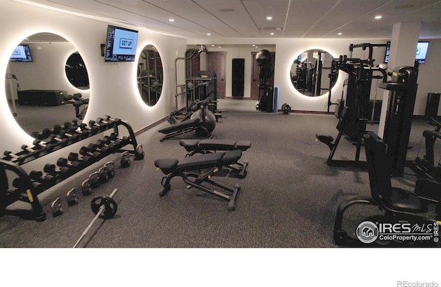 2748 Prairie Flax St, Berthoud, CO 80513 - exercise room with recessed lighting and baseboards