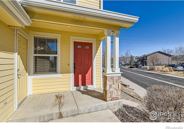 property entrance with a residential view