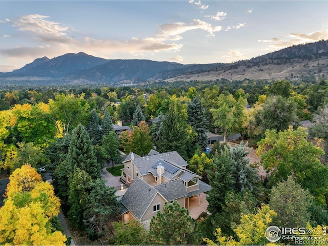 aerial view featuring a mountain view