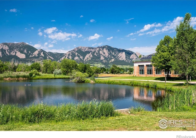 view of water feature with a mountain view