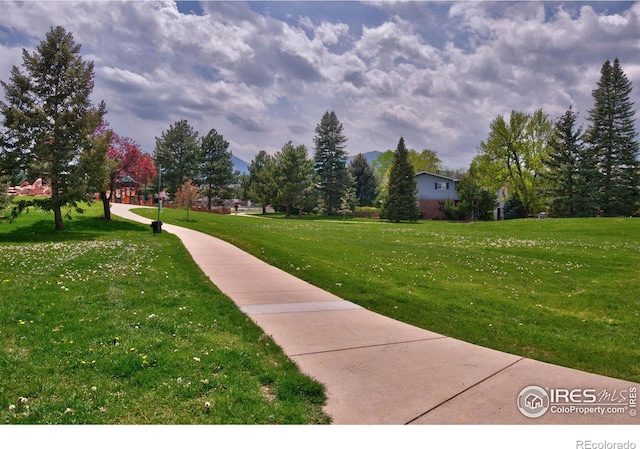 view of home's community featuring a yard