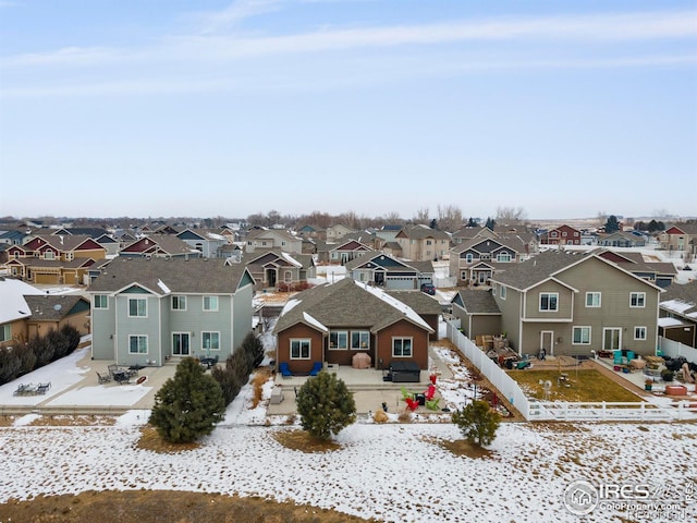 drone / aerial view with a residential view