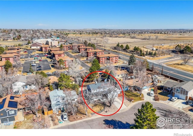 birds eye view of property featuring a residential view