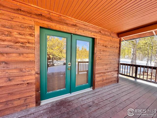 exterior space with french doors