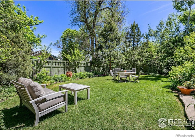 view of yard featuring fence