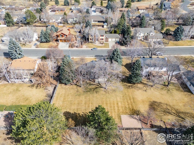 bird's eye view with a residential view