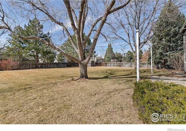 view of yard featuring fence