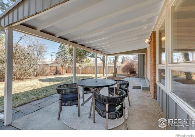 view of patio / terrace with outdoor dining area and a fenced backyard