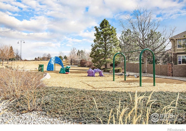 view of community jungle gym