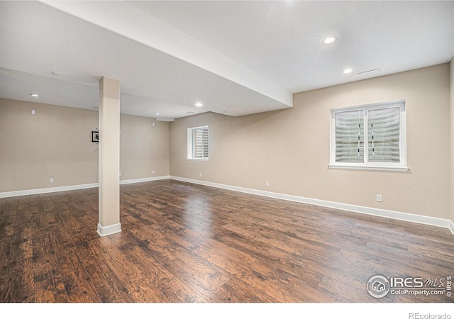 4910 Crimson Star Dr, Broomfield, CO 80023 - basement with wood finished floors and recessed lighting