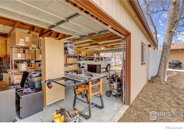 view of garage