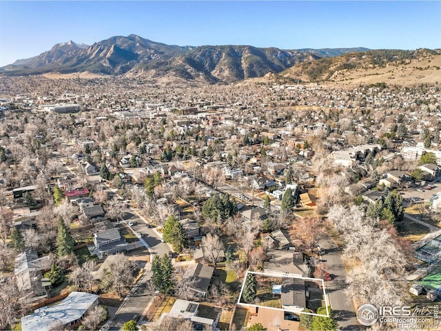 aerial view with a residential view and a mountain view