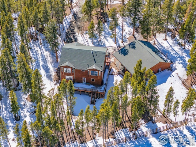 view of snowy aerial view