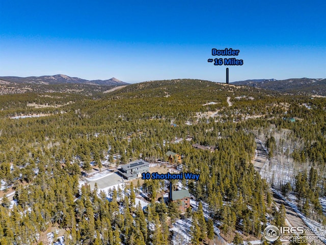 drone / aerial view with a mountain view