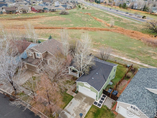 bird's eye view featuring a residential view