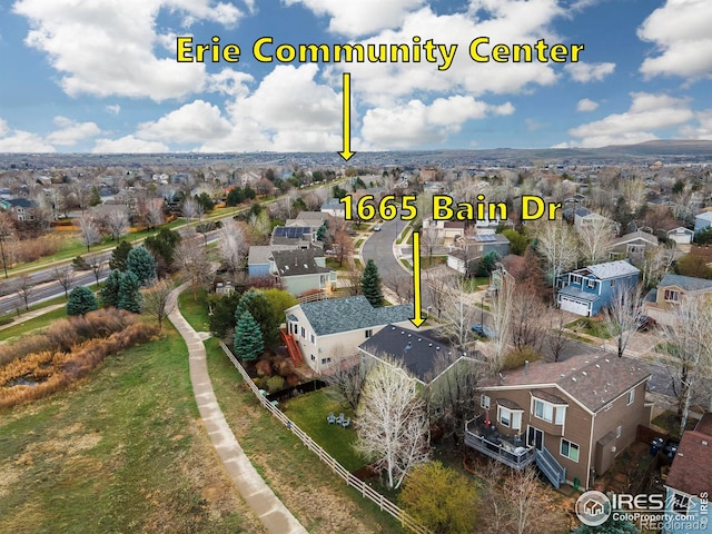 bird's eye view featuring a residential view