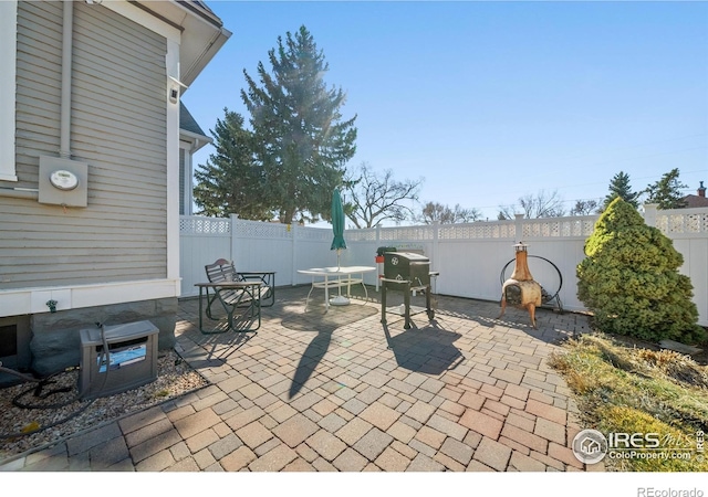 view of patio / terrace featuring a fenced backyard