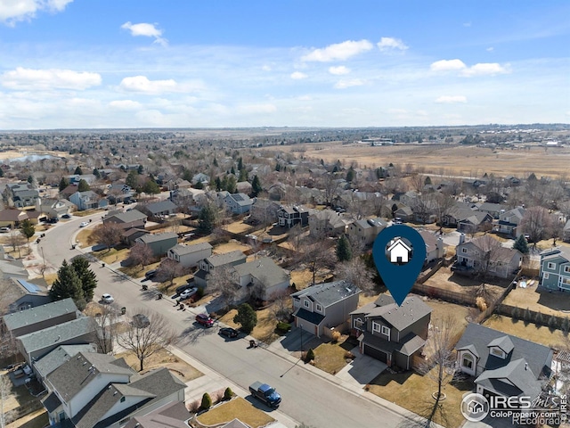 aerial view featuring a residential view