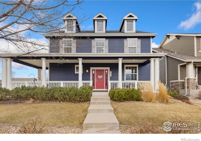 view of front of house with covered porch